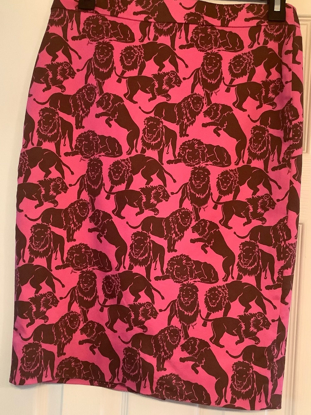 J Crew Bright Pink Lion-Print Skirt